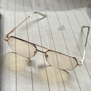 Sojos Gold Metal Frame Unisex Glasses